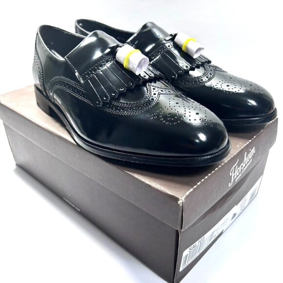Florsheim Men's Lexington Kiltie Tasseled Wing-Tip Loafers Black US 12D - Picture 1 of 8